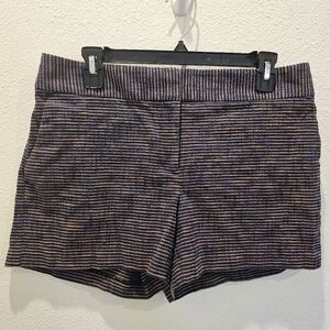LOFT Riviera Shorts Black Blue Multicolor Tweed Flat Front Women’s Size 6